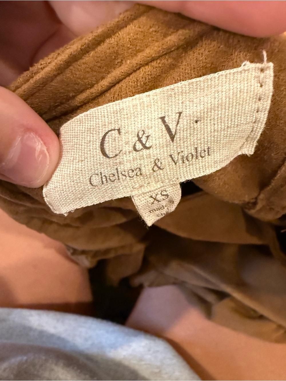 Chelsea & Violet ' Brown Long Sleeve Gathered Waist Dress - Picture 3 of 3